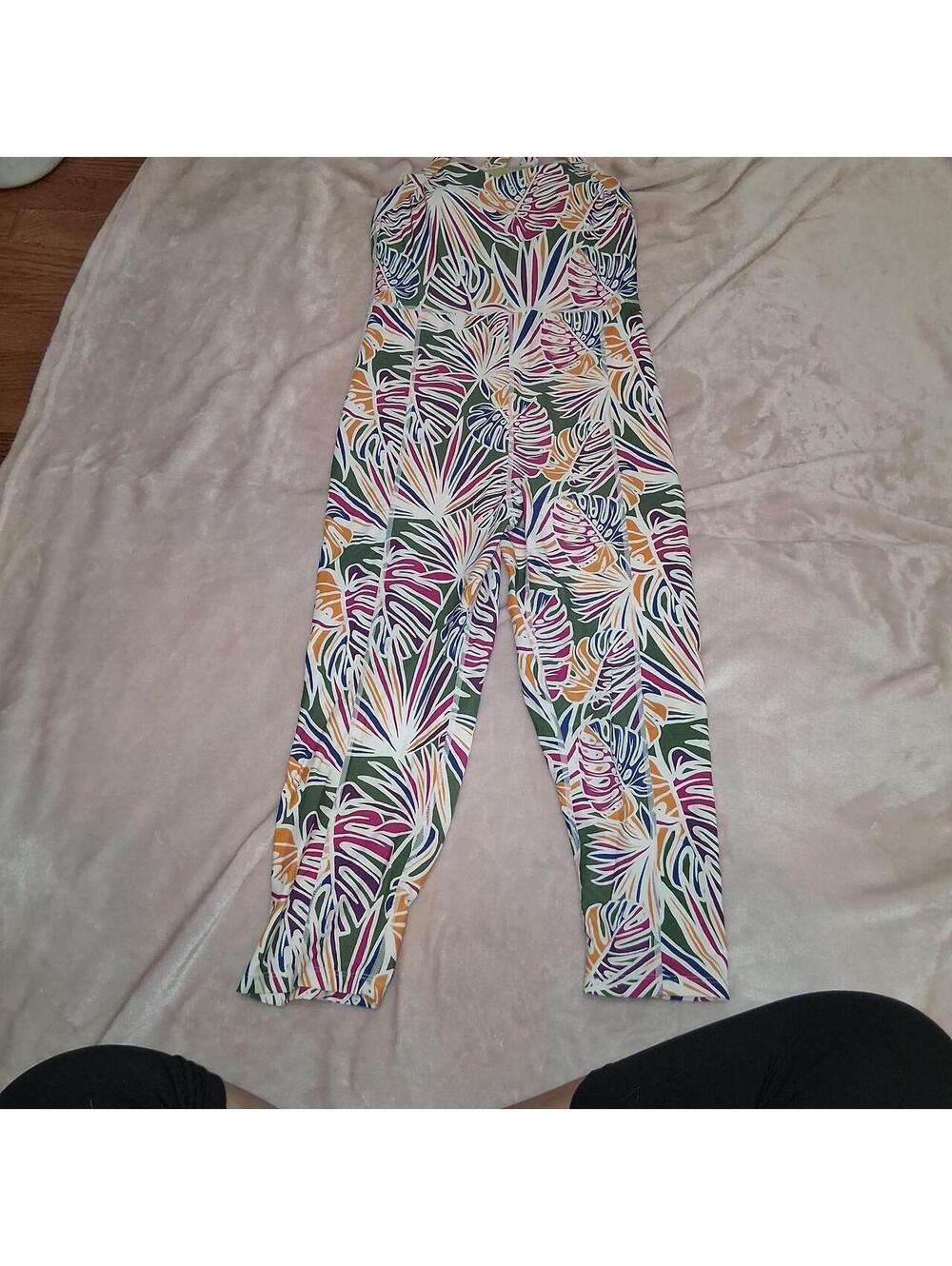 Women's athletic tropical one piece Jumpsuit size Small